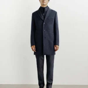 MANTEAU VILLE À PARMENTURE AMOVIBLE BLEU DENIM