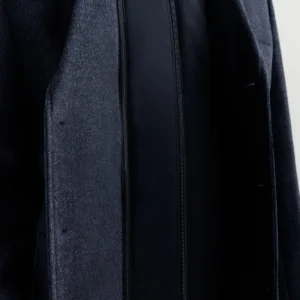 MANTEAU VILLE À PARMENTURE AMOVIBLE BLEU DENIM